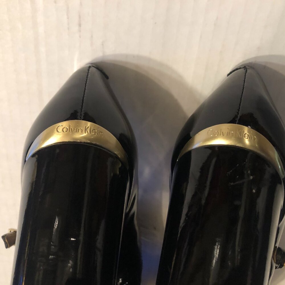 Calvin Klein women's new black patent leather high heel shoes size: US 8/ EU 38 - Picture 10 of 12
